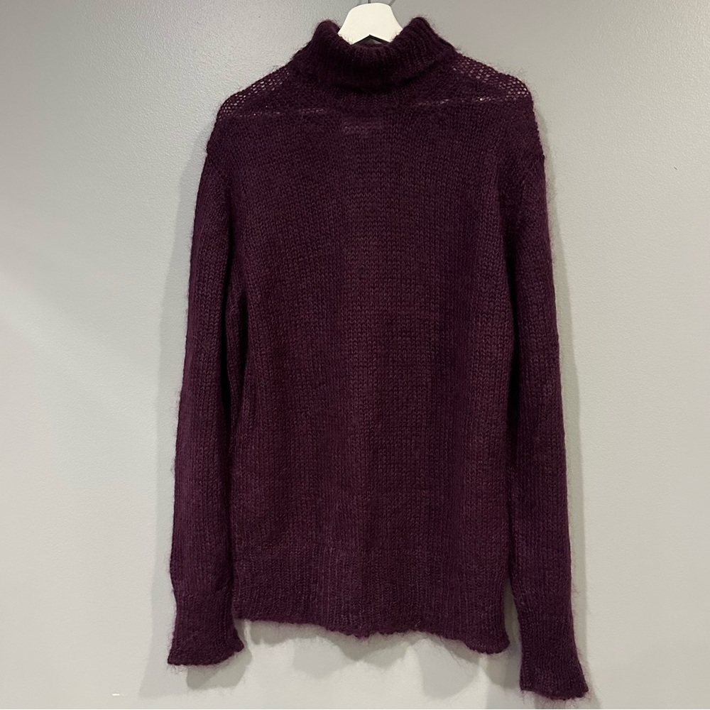 Albam Men's knit Mohair and nylon Blend Turtleneck in Purple